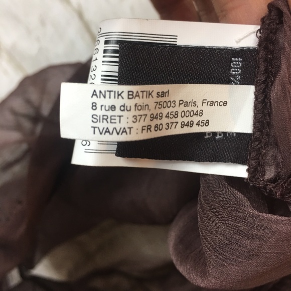 Antik Batik Brown Bead Faux Wrap Rai Top Large NWT - Picture 8 of 8